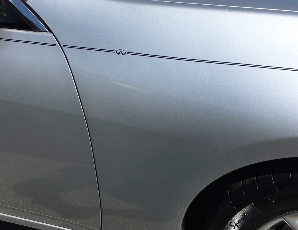 Infiniti vinyl pinstripe emblem stripe logo decal graphic