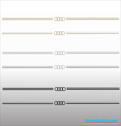 Audi A3, A4, A6, Q3, Q5, Q7pinstripe logo emblem decal kit emblem logo vinyl decal pinstripe graphic sticker stripe