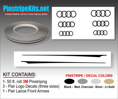 Audi A3, A4, A6, Q3, Q5, Q7pinstripe logo emblem decal kit emblem logo vinyl decal pinstripe graphic sticker stripe