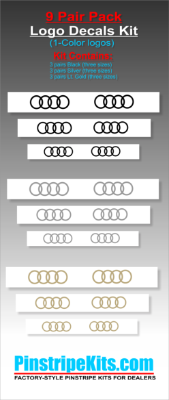 Audi A3, A4, A6, Q3, Q5, Q7pinstripe logo emblem decal kit emblem logo vinyl decal pinstripe graphic sticker stripe