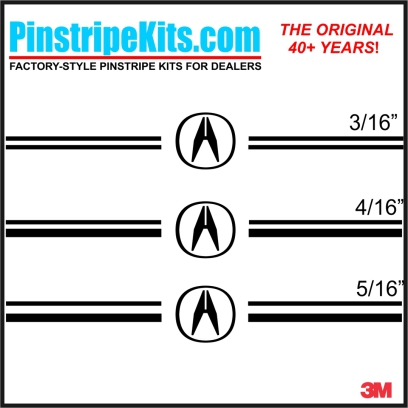 Acura vinyl logo emblem decal pin stripe