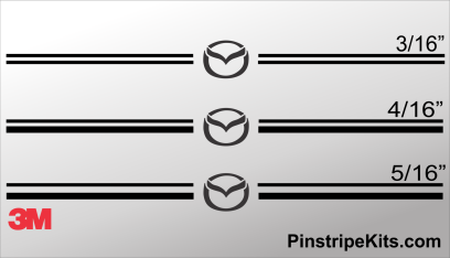 Mazda CX-9, Mazda CX-5, Mazda CX-3, Mazda6 Mazda3 Mazda2 Mazda5 vinyl pinstripe emblem stripe logo decal graphic