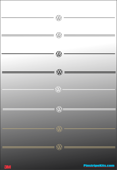 VW Volkswagon Jetta Passat Beetle vinyl pinstripe emblem stripe logo decal graphic