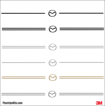 Mazda CX-9, Mazda CX-5, Mazda CX-3, Mazda6 Mazda3 Mazda2 Mazda5 vinyl pinstripe emblem stripe logo decal graphic