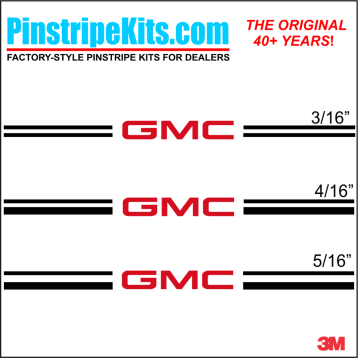 GMC vinyl logo decal emblem 3M pinstripe stripe kit