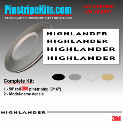 Toyota Camry Corolla Rav4 Tundra Tacoma 4Runnner Highlander vinyl pinstripe emblem stripe logo decal graphic