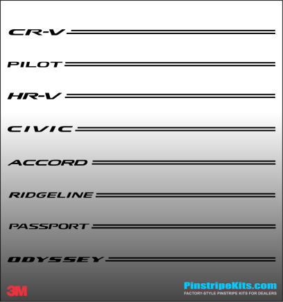 Honda CR-V CRV Accord Civic Ridgeline Odyssey HR-V Passport Pilot vinyl  logo emblem decal pinstripe kit