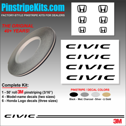 Honda CR-V CRV Accord Civic Ridgeline Odyssey HR-V Passport Pilot vinyl  logo emblem decal pinstripe kit