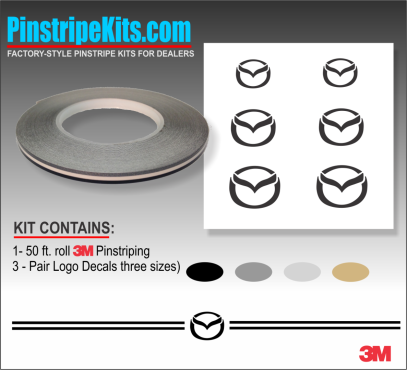 Mazda CX-9, Mazda CX-5, Mazda CX-3, Mazda6 Mazda3 Mazda2 Mazda5 vinyl pinstripe emblem stripe logo decal graphic
