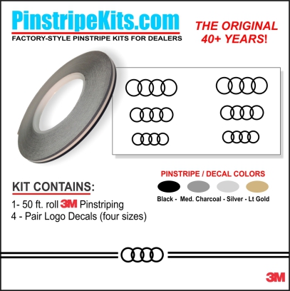 Audi A3, A4, A6, Q3, Q5, Q7pinstripe logo emblem decal kit emblem logo vinyl decal pinstripe graphic sticker stripe