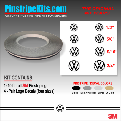 VW Volkswagen vinyl emblem logo decal pinstripe Kit