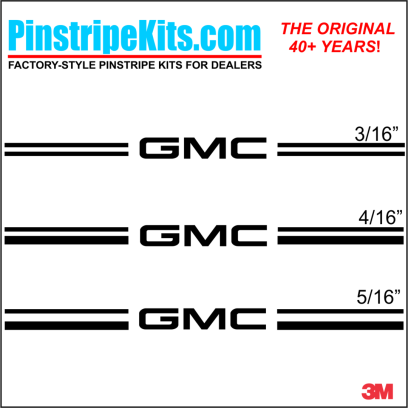 GMC vinyl logo decal emblem 3M pinstripe stripe kit