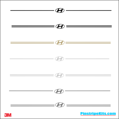 Hyundai Vinyl Logo Emblem Decal Stripe Pinstripe Kit
