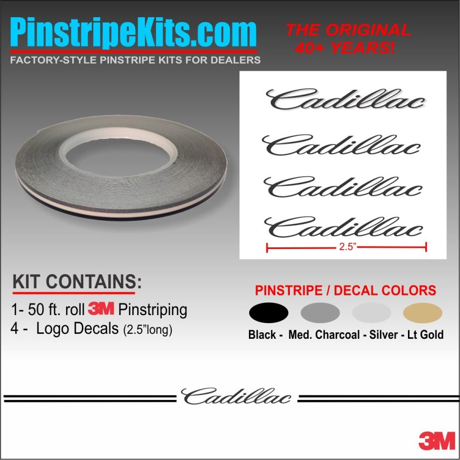 Cadillac vinyl logo emblem decal pinstripe kit 61 Cadillac vinyl logo emblem decal pinstripe kit 61