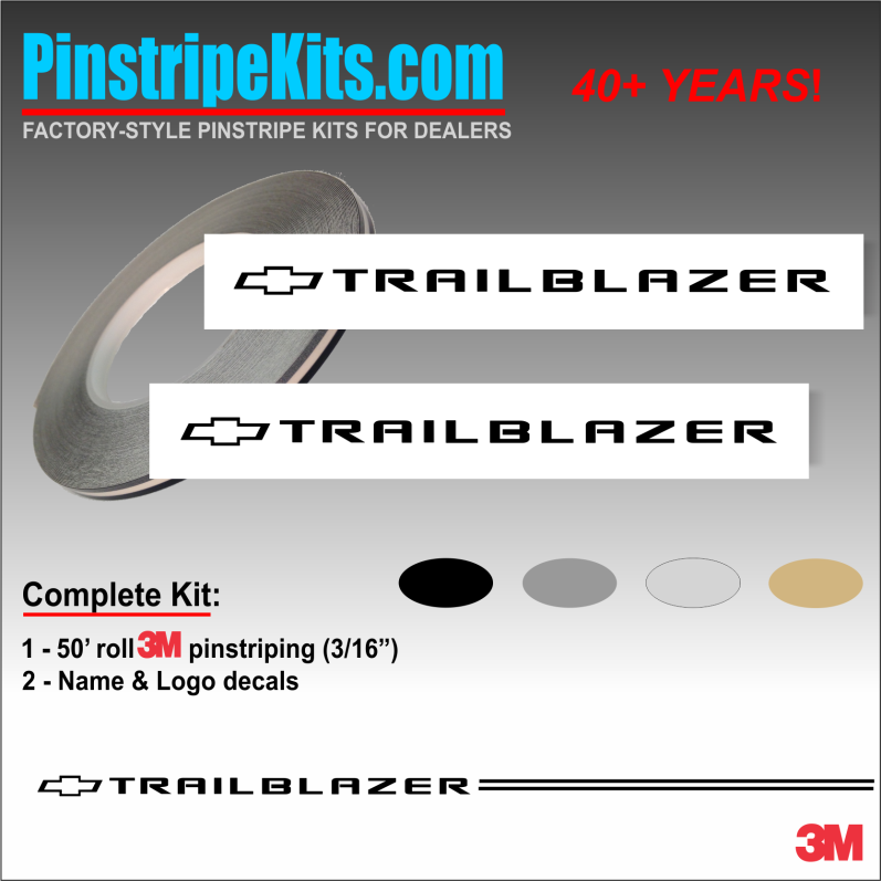 Chev Chevrolet Trail Blazer Name & Logo vinyl emblem decal pinstripe kit Chev Chevrolet Trail Blazer Name & Logo vinyl emblem decal pinstripe kit