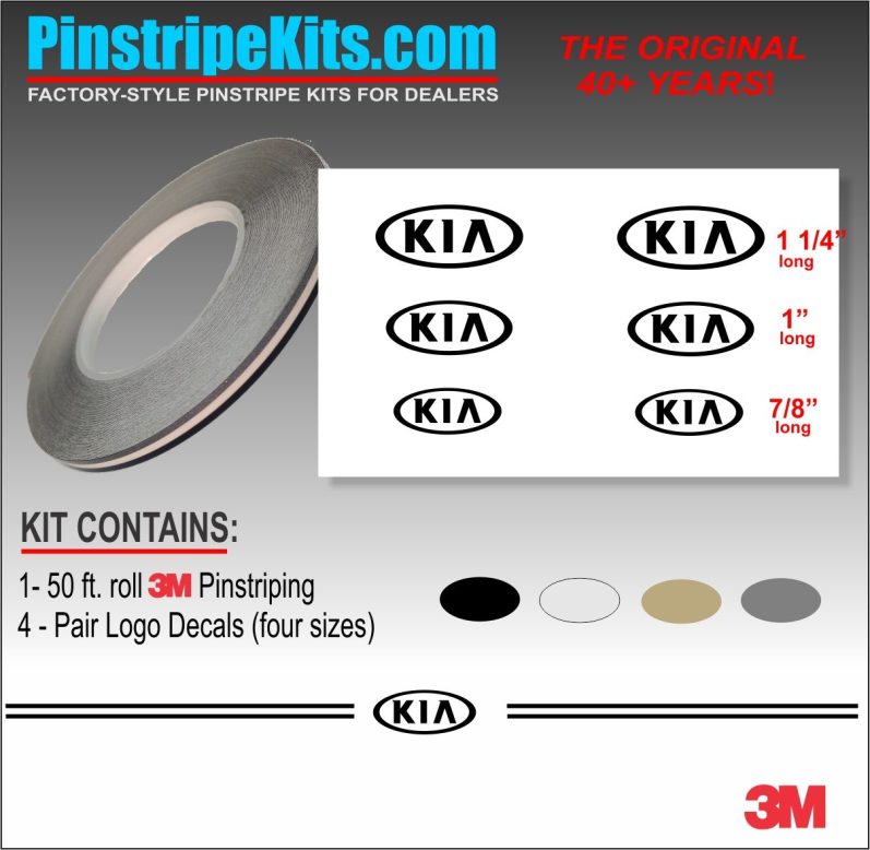 KIA vinyl logo emblem decal pinstripe kit KIA vinyl logo emblem decal pinstripe kit