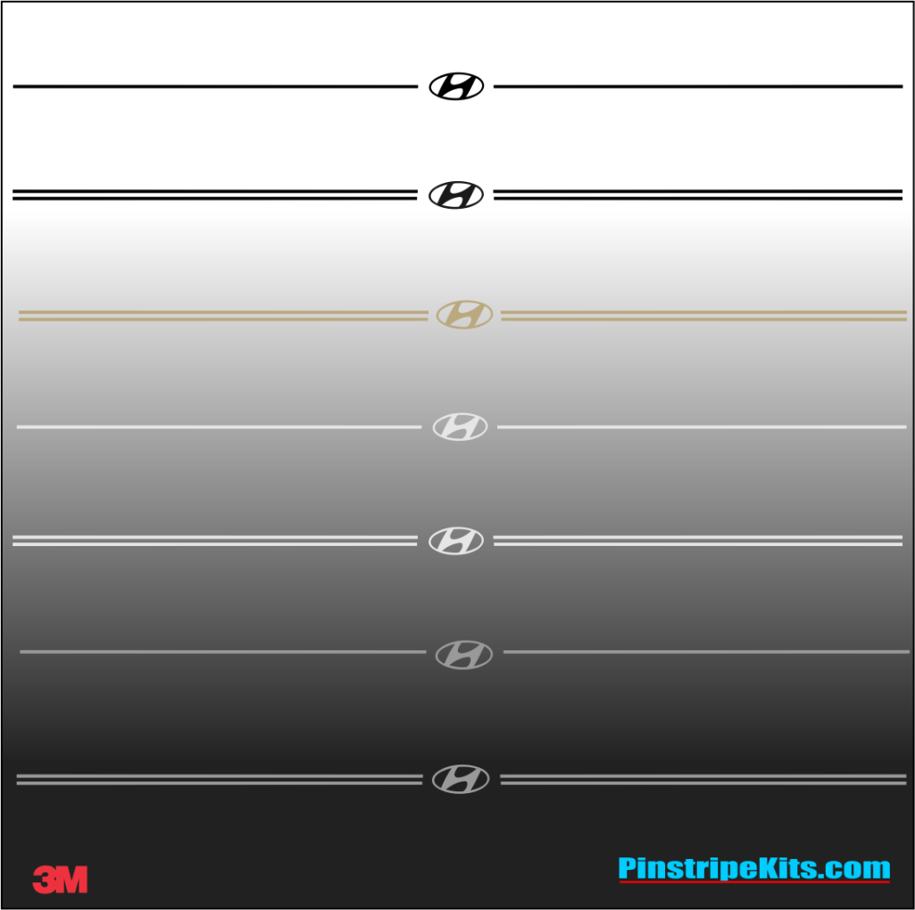 Hyundai vinyl logo emblem decal pinstripe kit