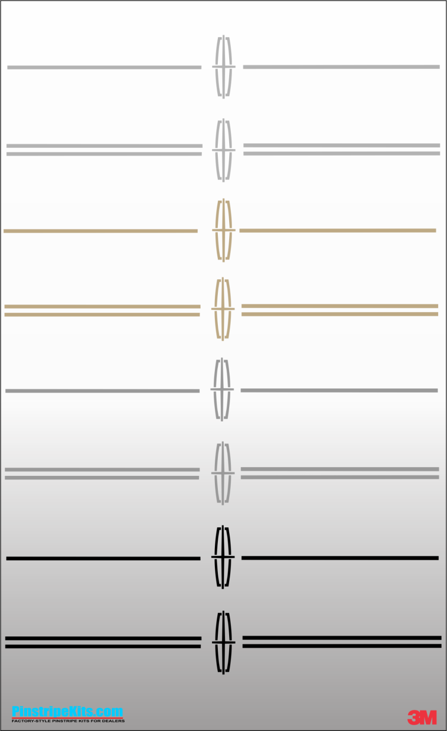 Lincoln vinyl logo emblem decal pinstripe kit