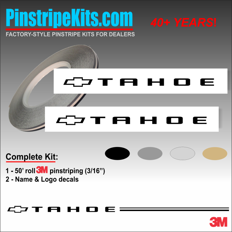 Chev Chevrolet Tahoe Name & Logo vinyl emblem decal pinstripe kit Chev Chevrolet Tahoe Name & Logo vinyl emblem decal pinstripe kit