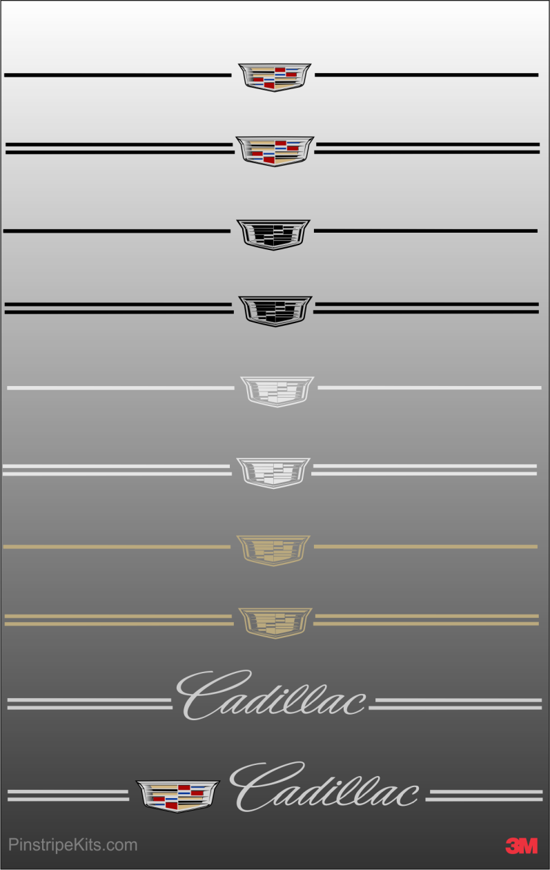 Cadillac vinyl logo emblem decal pinstripe stripe kit 48 Cadillac vinyl logo emblem decal pinstripe stripe kit 48