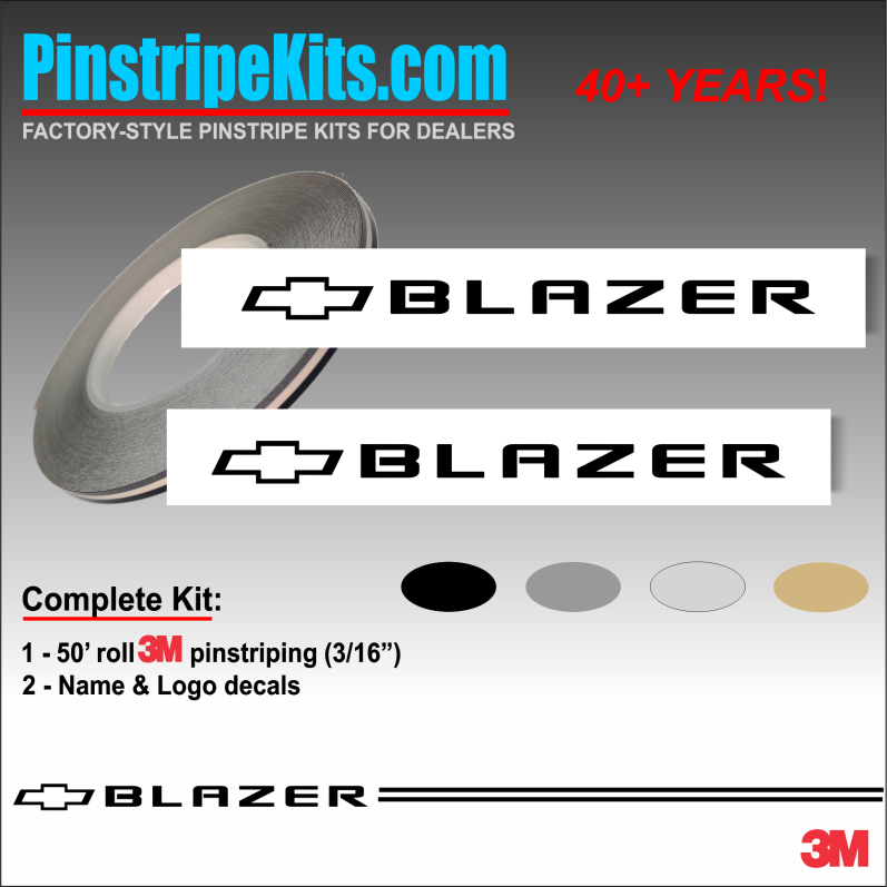 Chev Chevrolet Blazer Name & Logo vinyl emblem decal pinstripe kit Chev Chevrolet Blazer Name & Logo vinyl emblem decal pinstripe kit