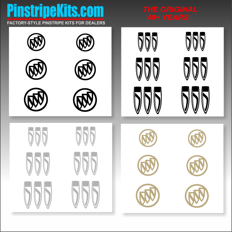 Buick vinyl logo emblem decal pinstripe kit