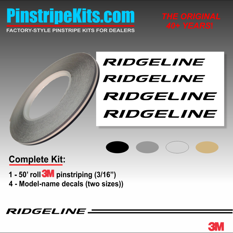 Honda Ridgeline Name & Logo emblem decal pinstripe kit
