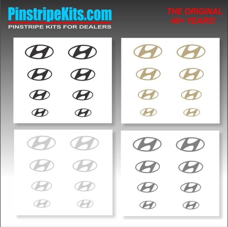 Hyundai vinyl logo emblem decal pinstripe kit