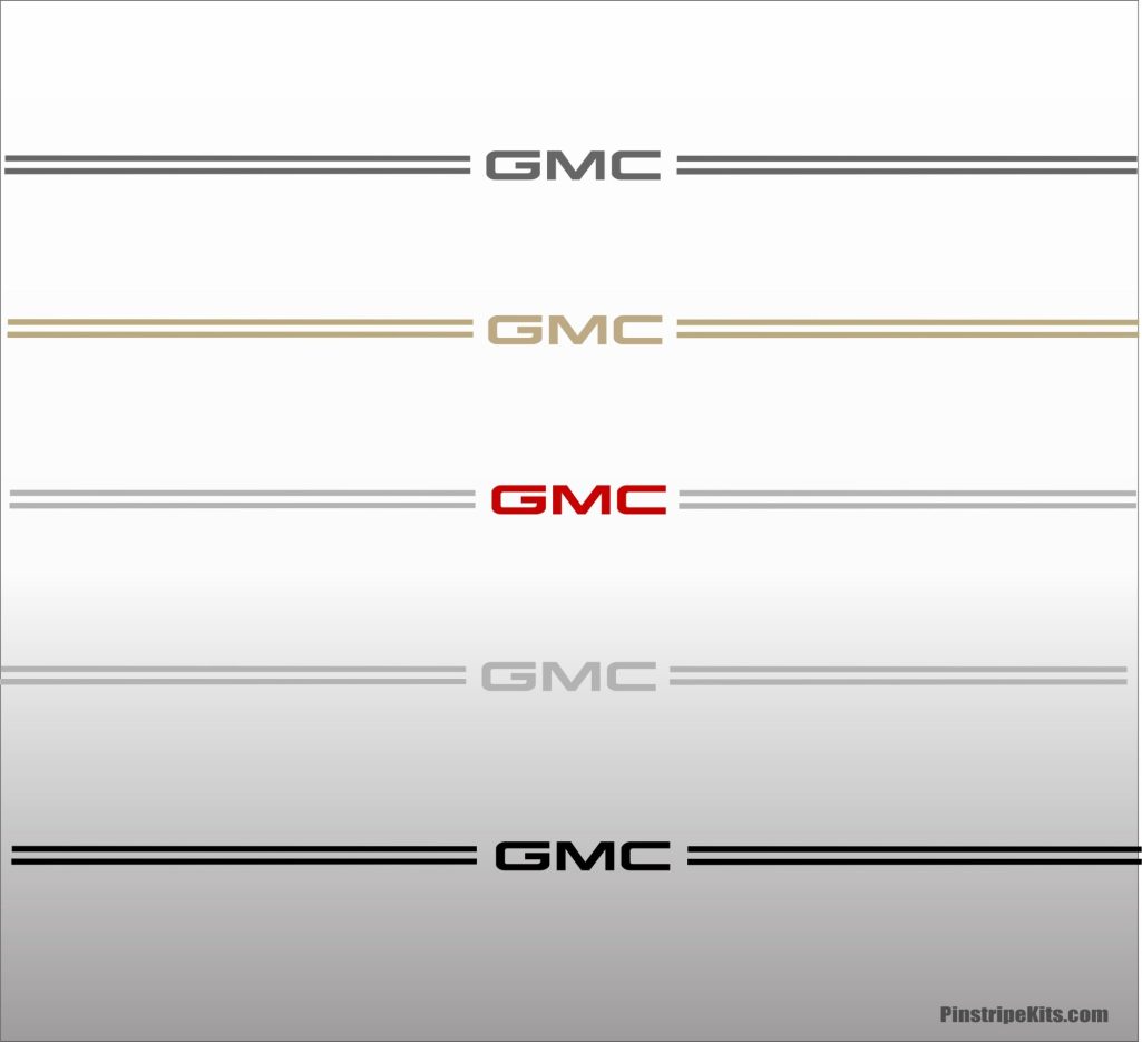 GMC vinyl logo emblem decal pinstripe kit