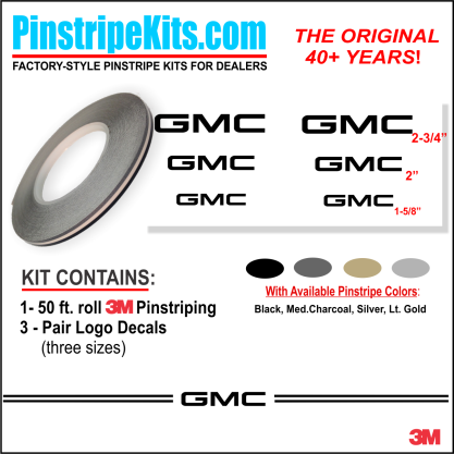 GMC vinyl logo emblem decal pinstripe stripe kit