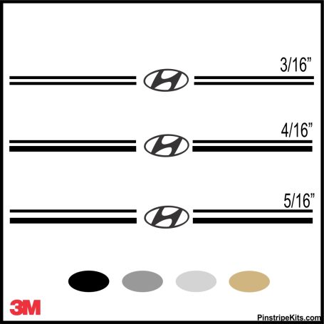 Hyundai vinyl logo emblem decal pinstripe kit