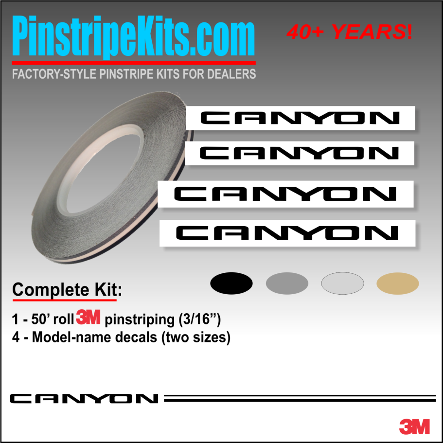 GMC Canyon Name vinyl  emblem decal pinstripe kit
