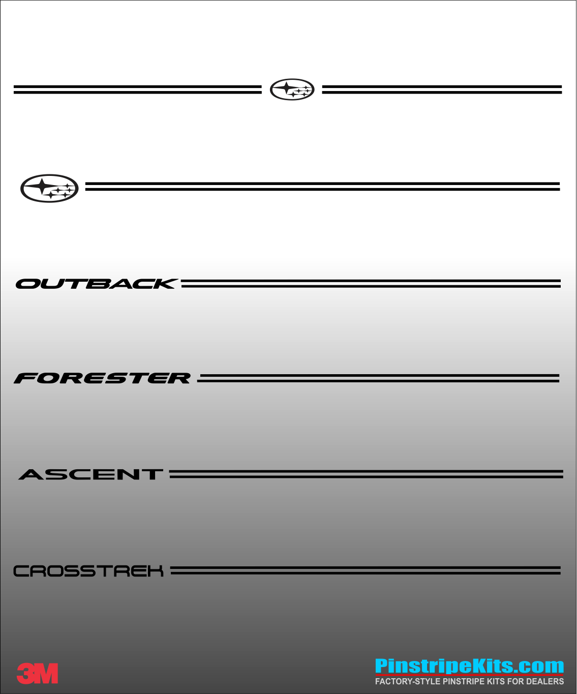 Subaru Logo Emblem Decal Pinstripe Kit Subaru Logo Emblem Decal Pinstripe Kit