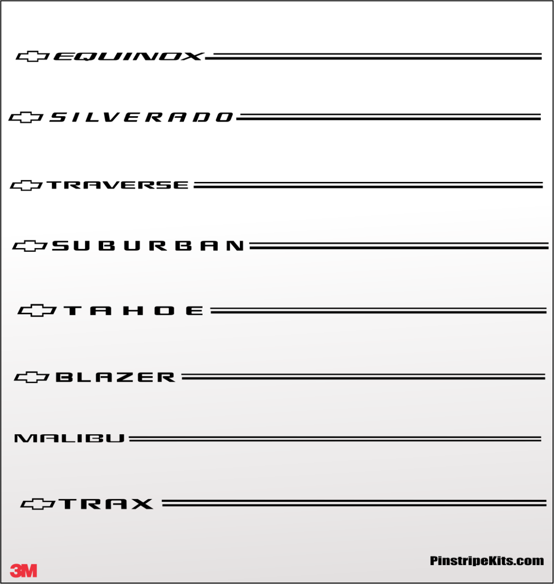 Chev Chevrolet vinyl logo emblem decal pinstripe kit Chev Chevrolet vinyl logo emblem decal pinstripe kit