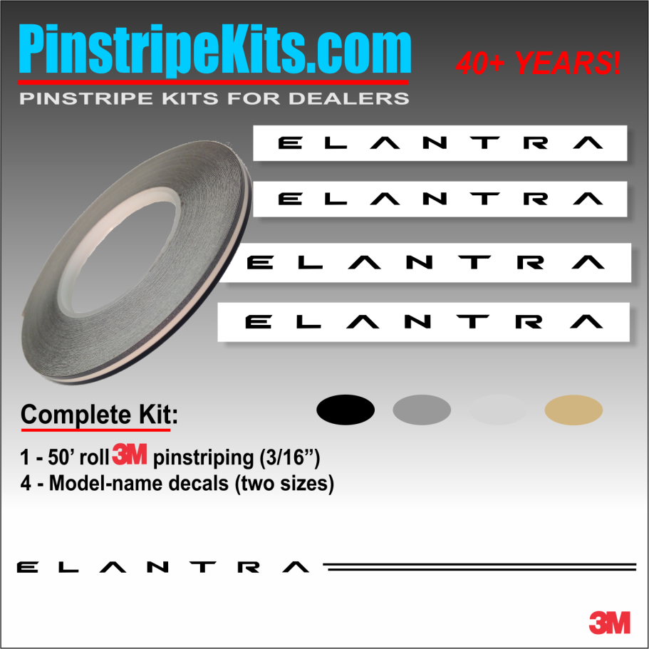 Hyundai Elantra Name & Logo vinyl emblem decal pinstripe kit Hyundai Elantra Name & Logo vinyl emblem decal pinstripe kit