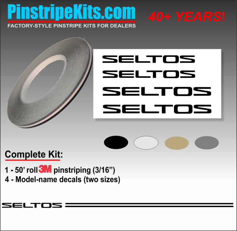 KIA Seltos Name vinyl emblem decal pinstripe kit KIA Seltos Name vinyl emblem decal pinstripe kit