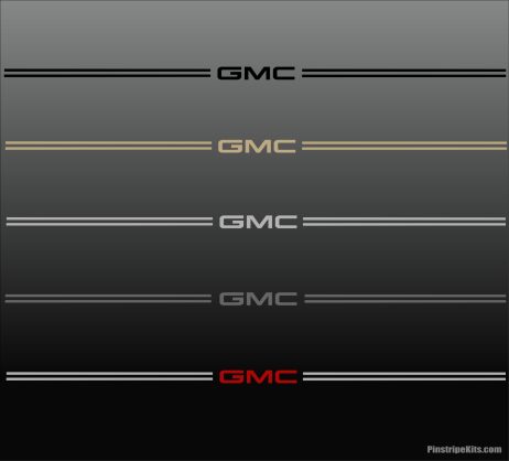 GMC vinyl logo emblem decal pinstripe stripe kit