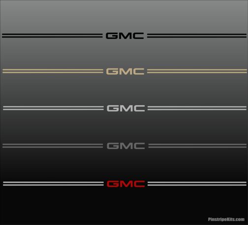 GMC vinyl logo emblem decal pinstripe stripe kit