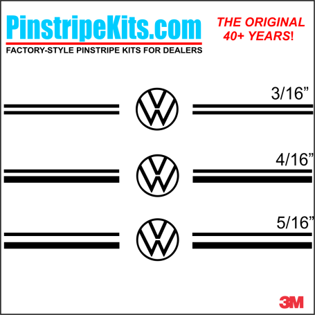 VW Volkswagen logo emblem decal viny pinstripe stripe kit