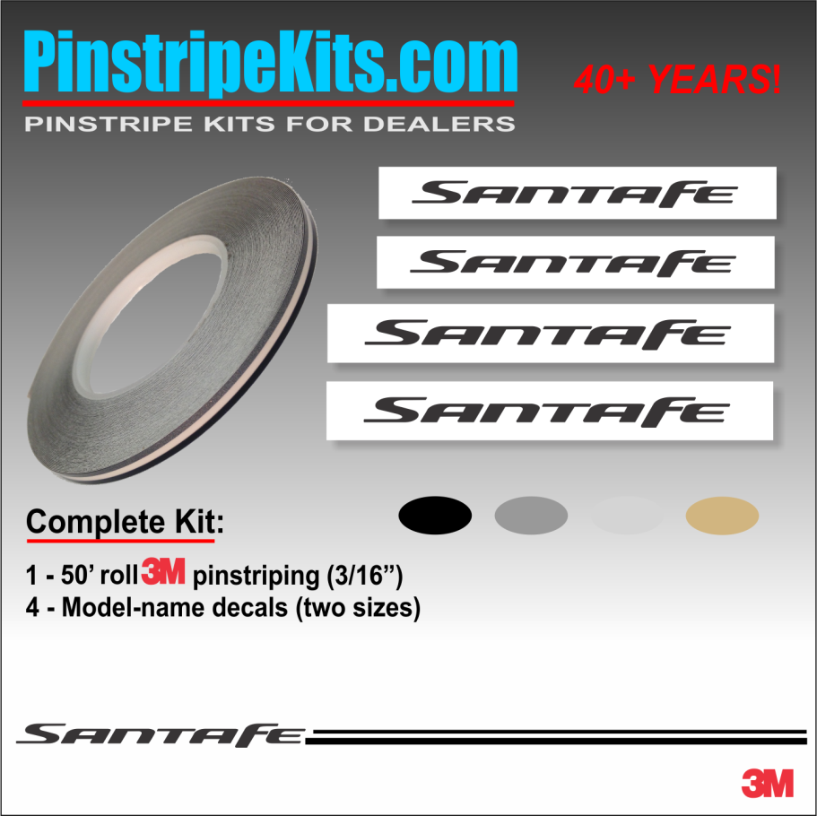 Hyundai Santa Fe Name & Logo vinyl emblem decal pinstripe kit Hyundai Santa Fe Name & Logo vinyl emblem decal pinstripe kit