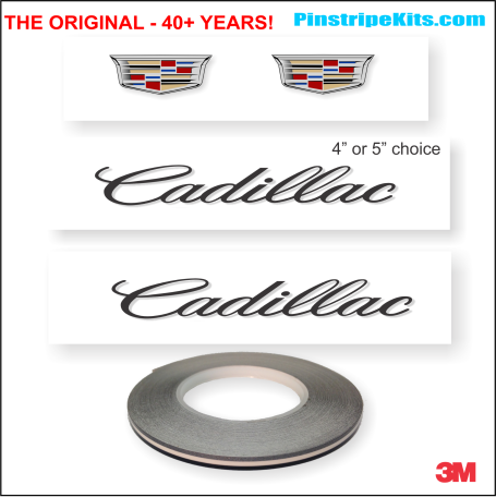 Cadillac vinyl logo emblem decal pinstripe stripe kit 45 Cadillac vinyl logo emblem decal pinstripe stripe kit 45