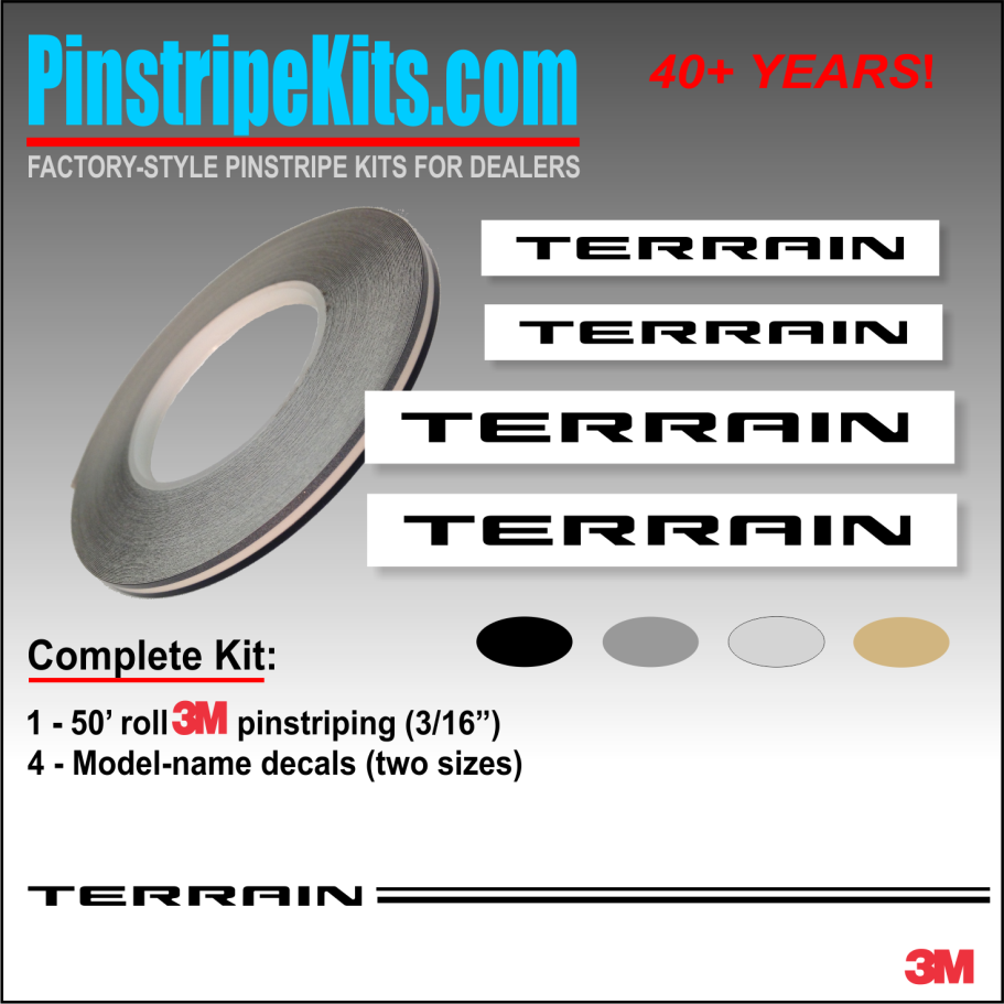 GMC Terrain Name vinyl  emblem decal pinstripe kit