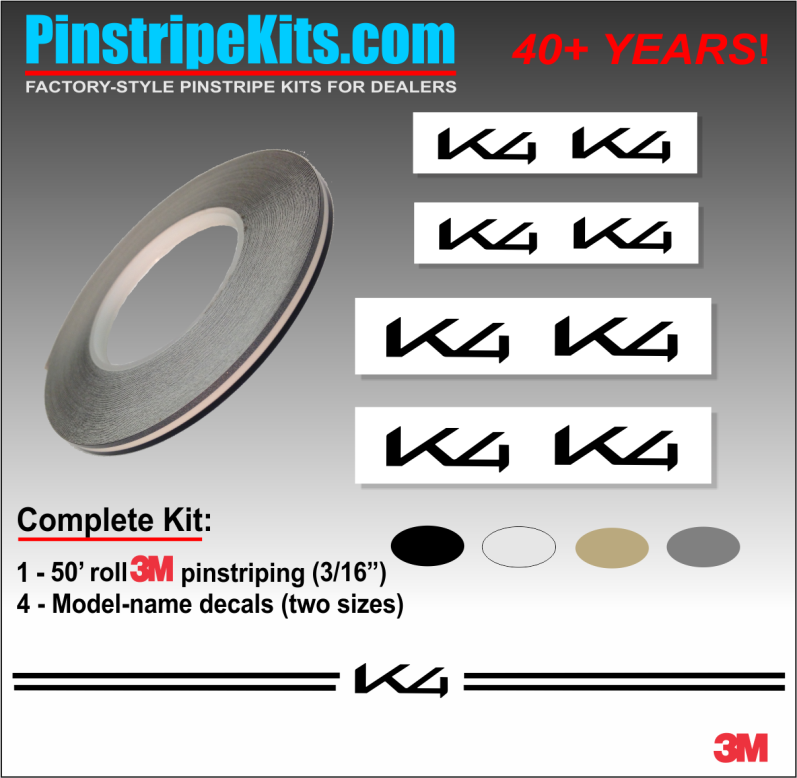 KIA K4 Name vinyl emblem decal pinstripe kit KIA K4 Name vinyl emblem decal pinstripe kit