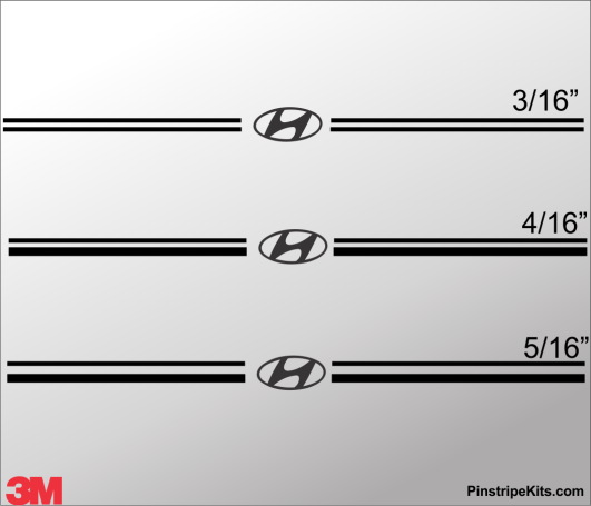 Hyundai vinyl logo emblem decal pinstripe kit