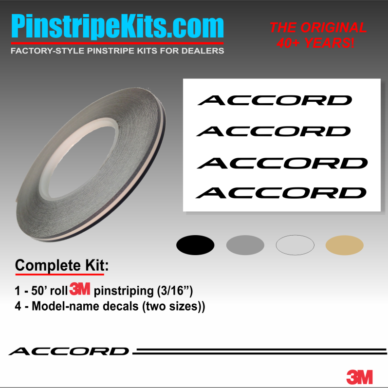 Honda Accord Logo emblem decal pinstripe kit