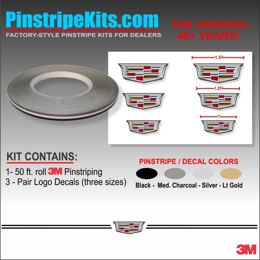 Cadillac vinyl logo emblem decal pinstripe stripe kit 56 Cadillac vinyl logo emblem decal pinstripe stripe kit 56