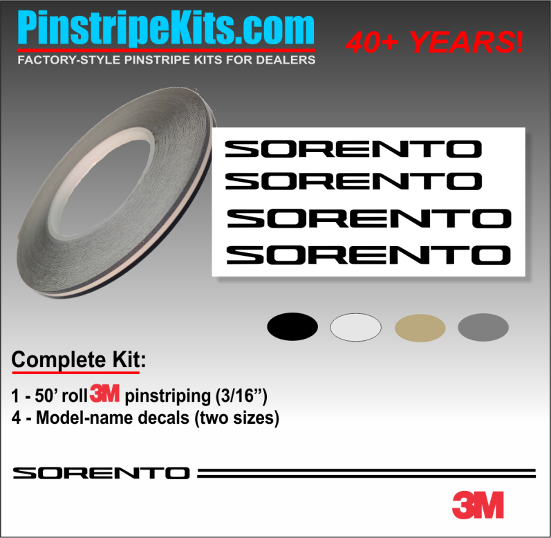 KIA Sorento Name vinyl emblem decal pinstripe kit KIA Sorento Name vinyl emblem decal pinstripe kit