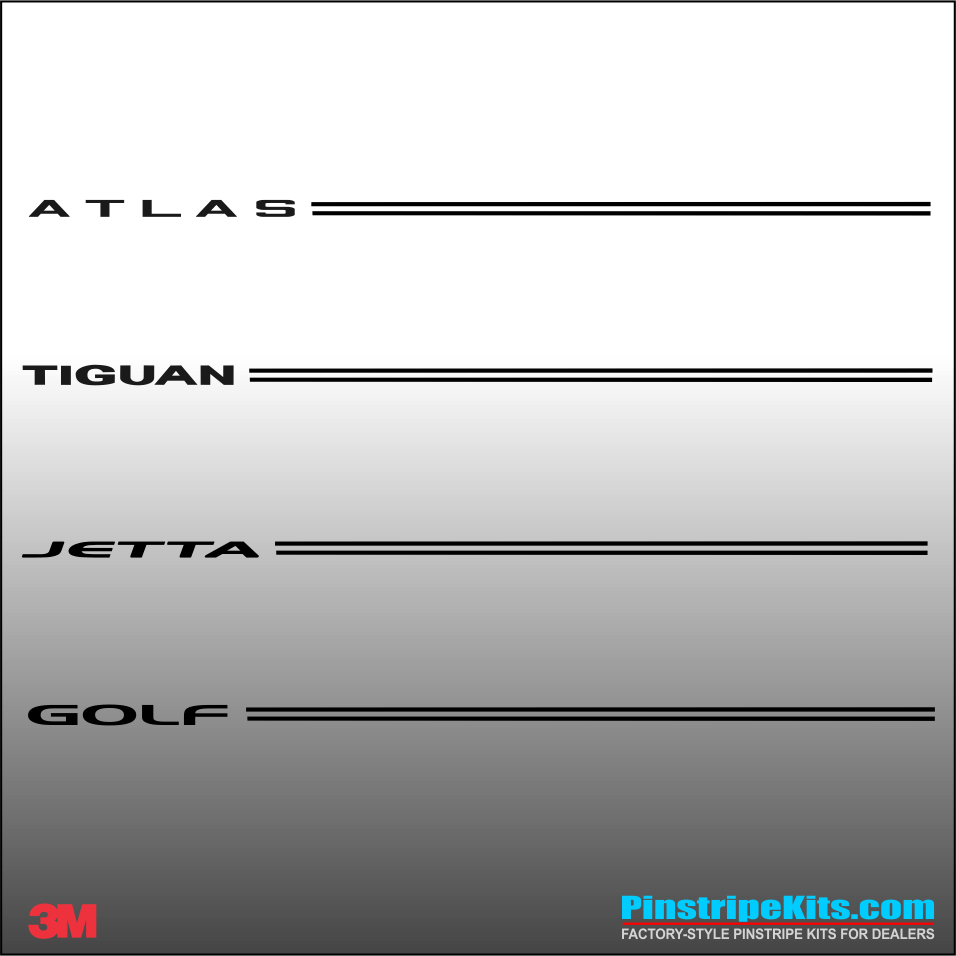 VW Name & Logo Vinyl Emblem Decal Pinstripe Kit VW Name & Logo Vinyl Emblem Decal Pinstripe Kit