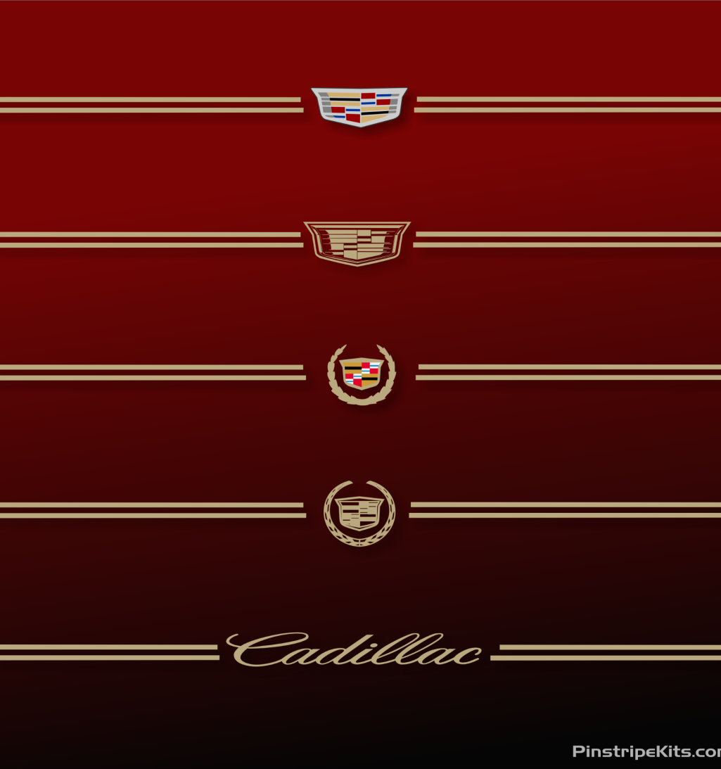 Cadillac vinyl logo emblem decal pinstripe stripe kit 47 Cadillac vinyl logo emblem decal pinstripe stripe kit 47