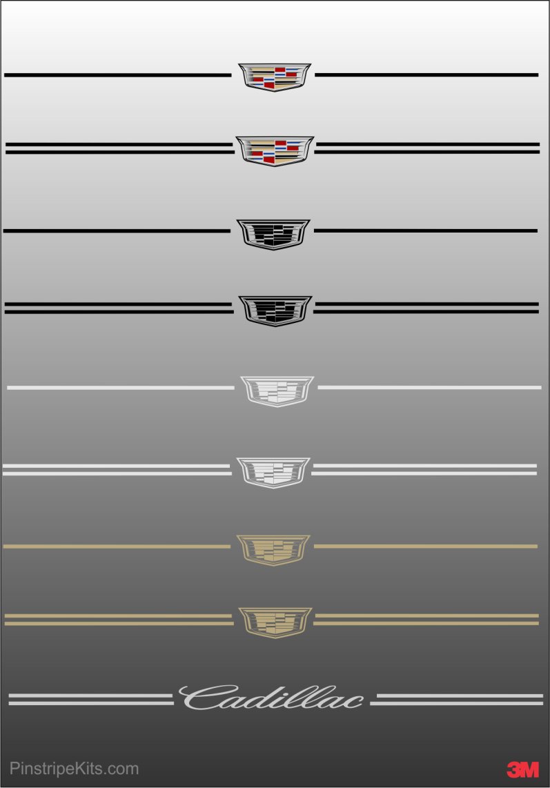 Cadillac vinyl logo emblem decal pinstripe stripe kit 48 Cadillac vinyl logo emblem decal pinstripe stripe kit 48